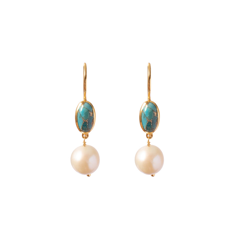 Ariel semi-precious freshwater pearl earrings