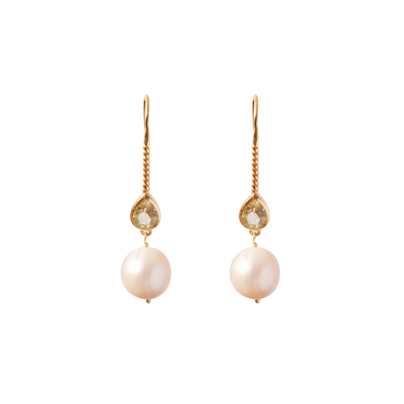 Bella semi-precious freshwater pearl earrings