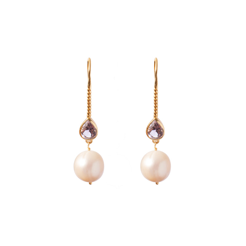 Bella semi-precious freshwater pearl earrings