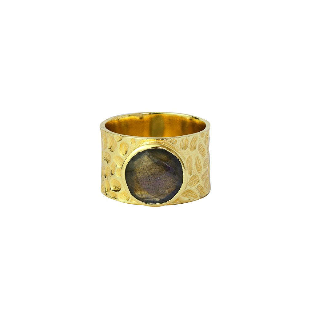 Kyson semi precious 2 micron gold ring | MEZI