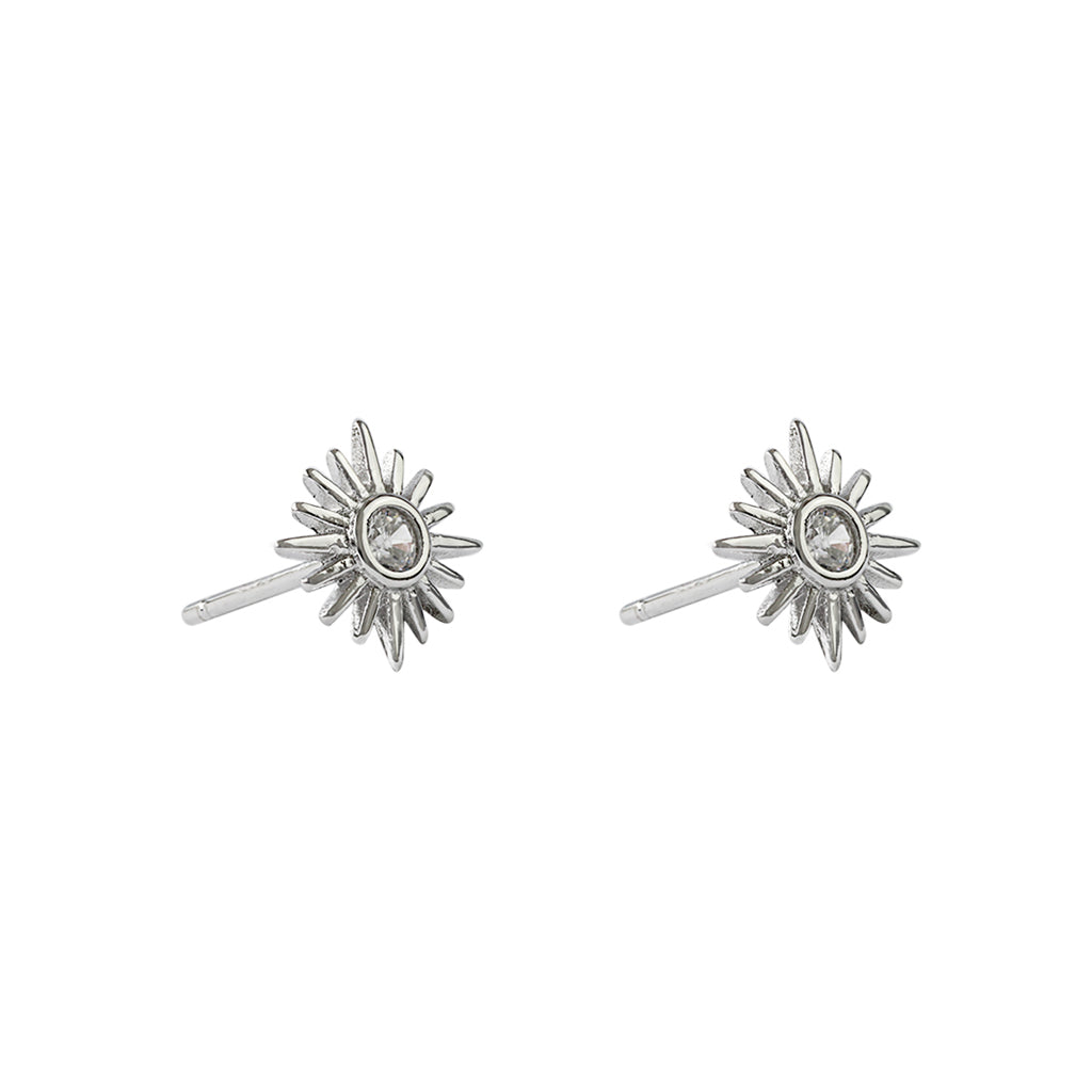 Sun crystal silver studs | MEZI