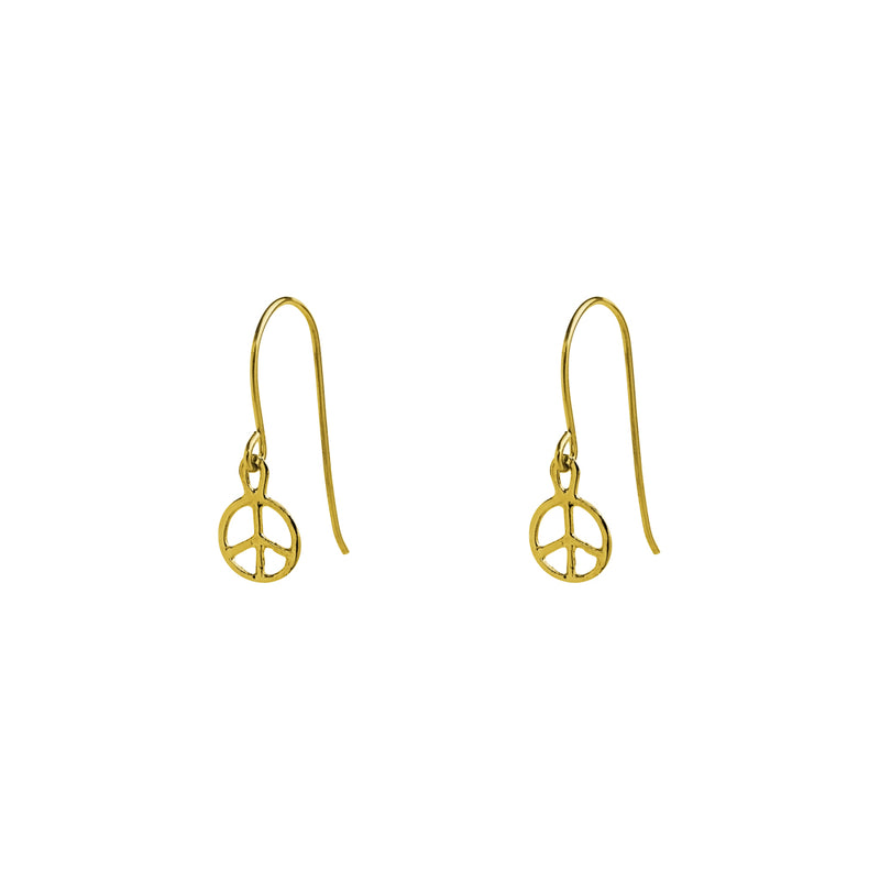 Peace drop gold filled drop earrings
