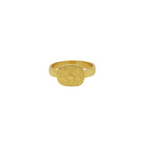 Britta hammered disc 2 micron gold ring