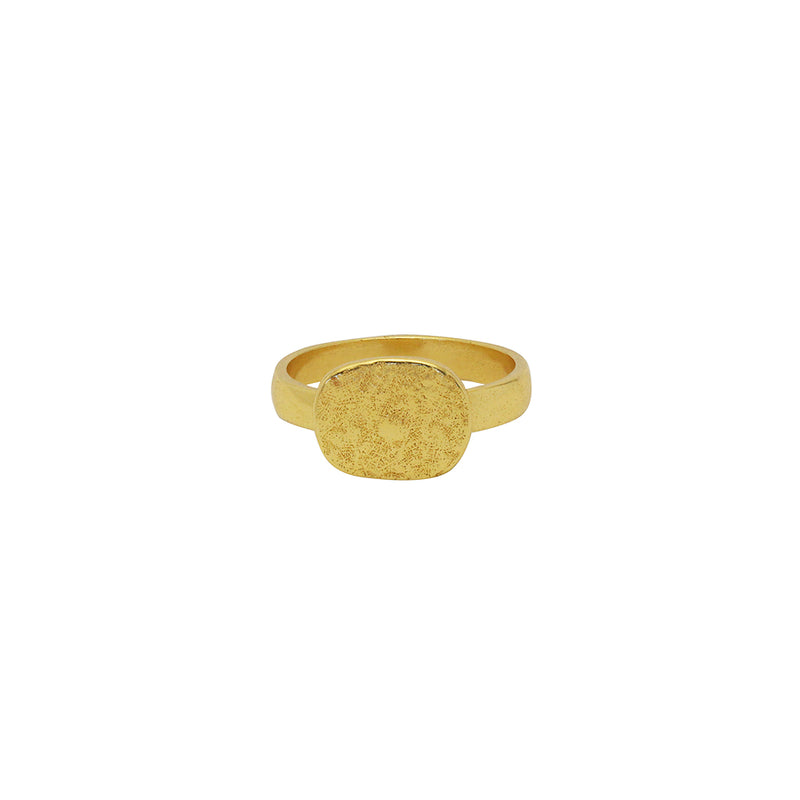 Britta hammered disc 2 micron gold ring
