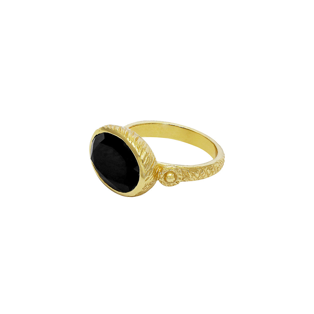 Amoura semi precious gold ring | MEZI