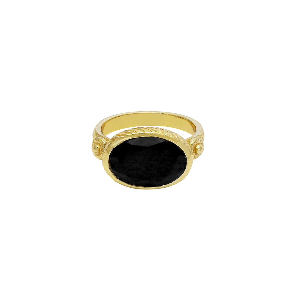 Amoura semi precious gold ring | MEZI