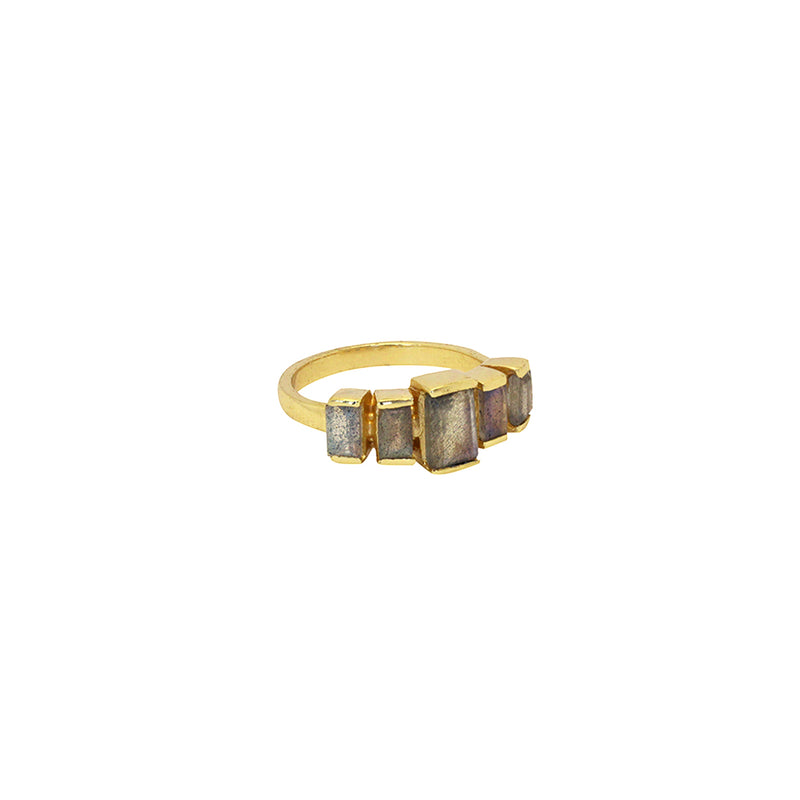 Everett semi precious gold ring