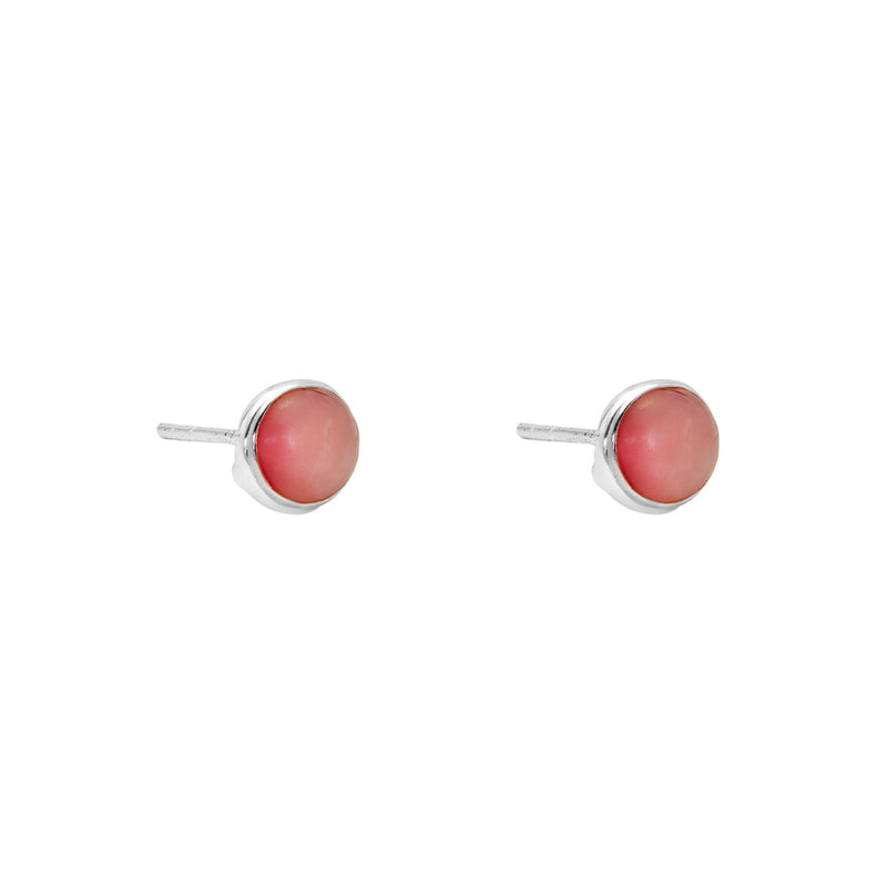 Lena pink opal 6mm earrings