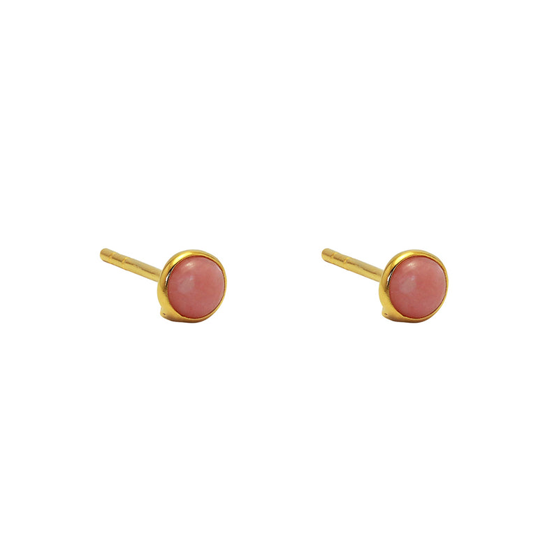 Lena pink opal 4mm earrings