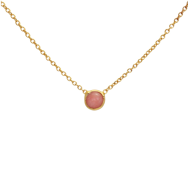 Lena pink opal necklace