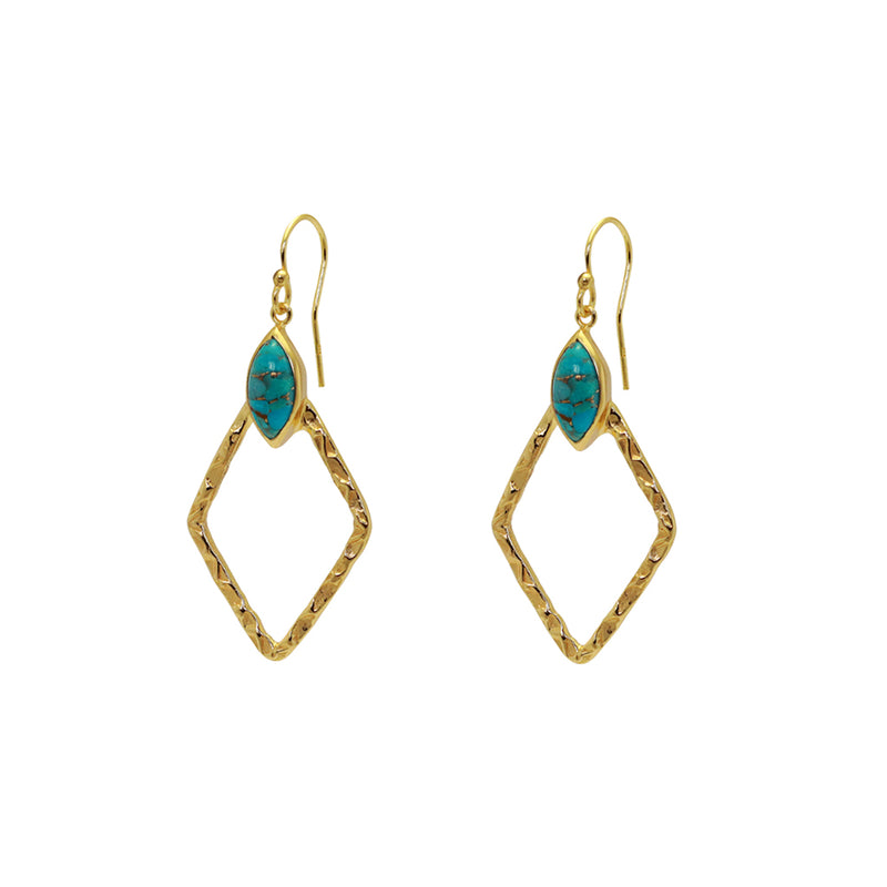 Dania semi-precious 2 micron gold earrings