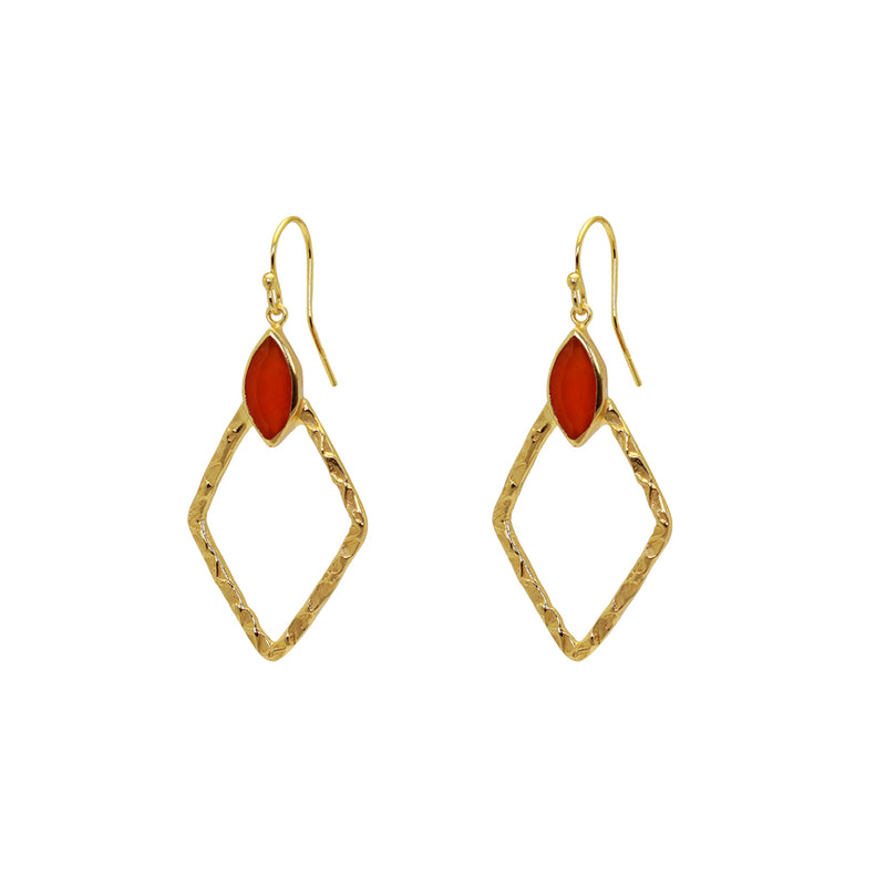 Dania semi-precious 2 micron gold earrings