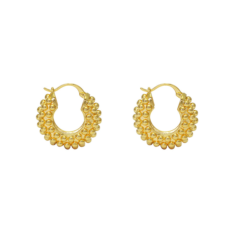 Mehri gold thick bubble hoop earrings