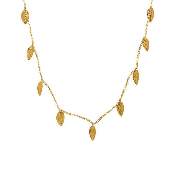 Daun silk leaf necklace