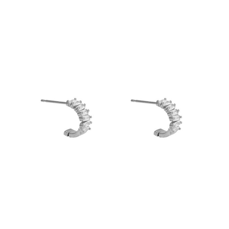 Lue crystal gold half hoops