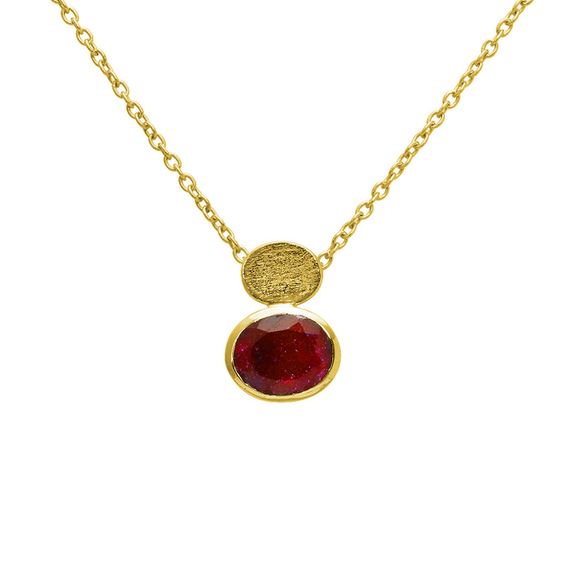 Aliza semi precious 2 micron gold necklace