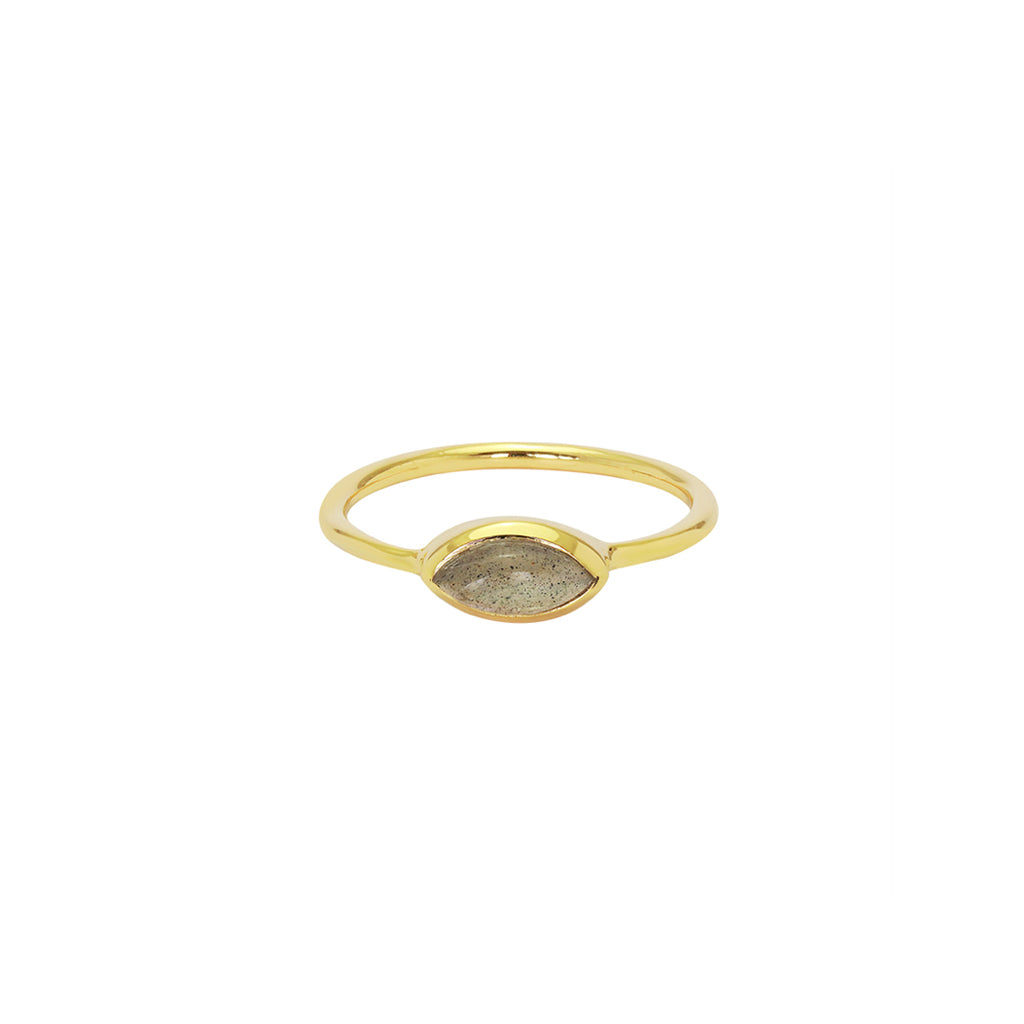 Luka 2 Micron Gold Semi-Precious Ring | MEZI