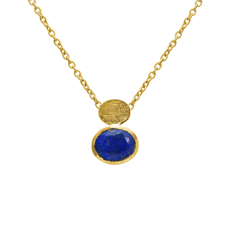 Aliza semi precious 2 micron gold necklace