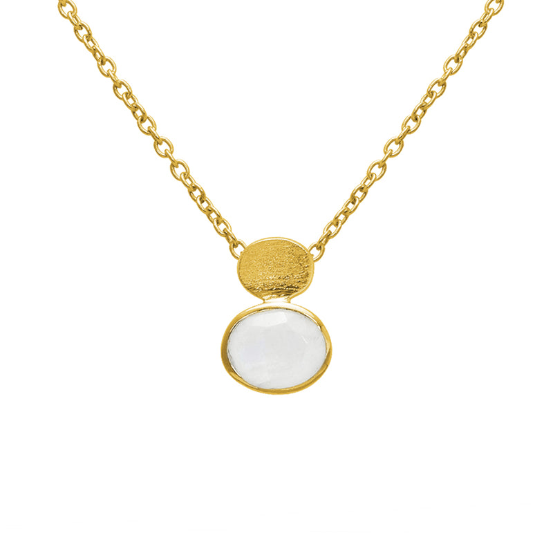 Aliza semi precious 2 micron gold necklace