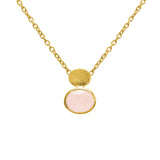 Aliza semi precious 2 micron gold necklace