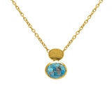 Aliza semi precious 2 micron gold necklace