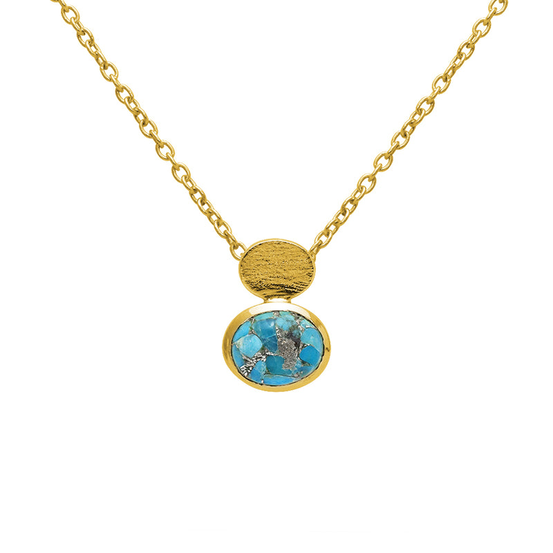 Aliza semi precious 2 micron gold necklace