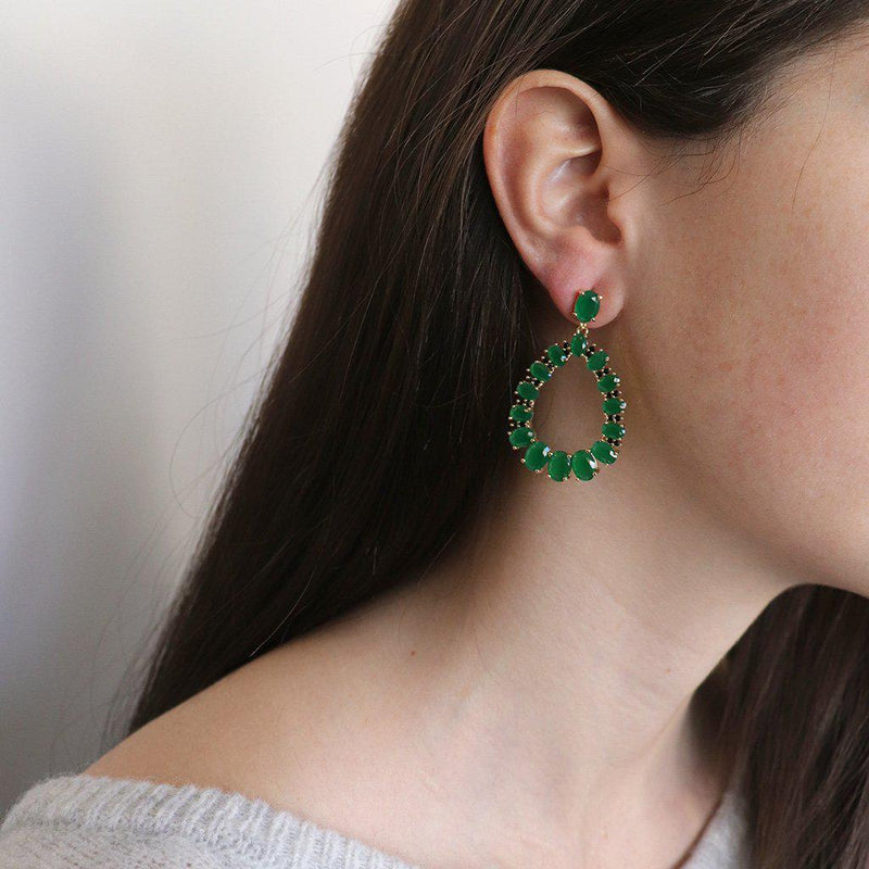 Vahi green crystal earrings