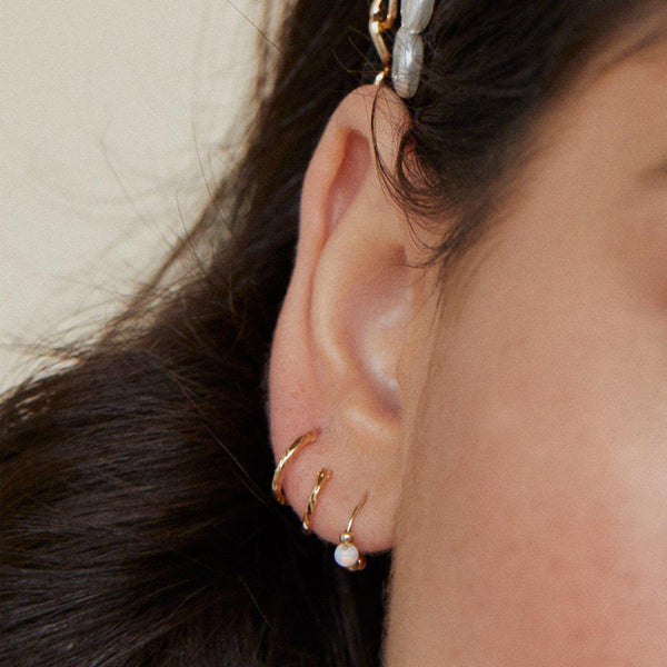 Sammy white opalite sleeper earring