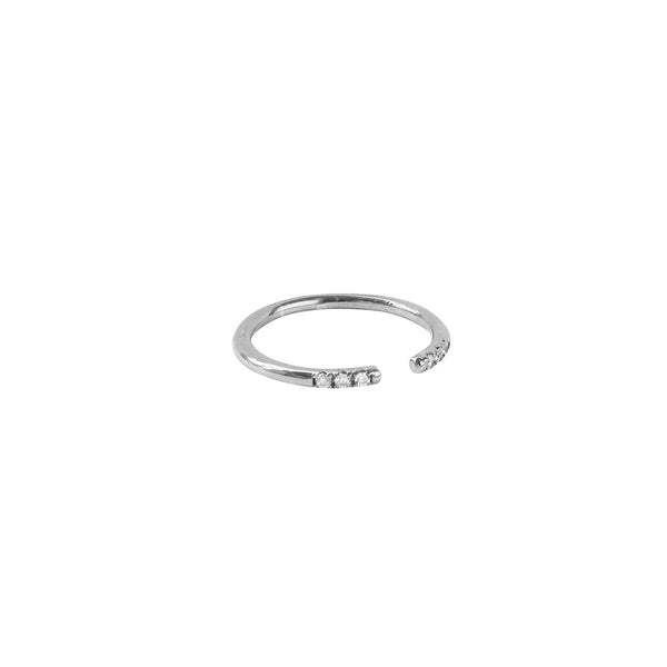 Will crystal sterling silver open ring