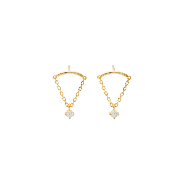 Zaria chain cz drop earrings