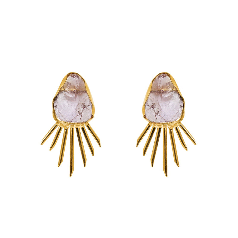 Raakal semi-precious gold earrings