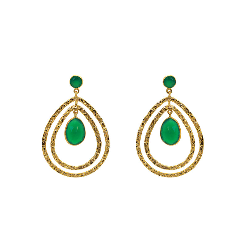 Aislinn semi precious 2 micron gold earrings