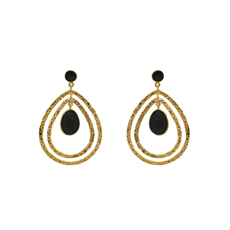 Aislinn semi precious 2 micron gold earrings