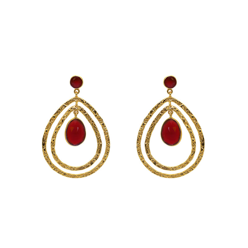 Aislinn semi precious 2 micron gold earrings