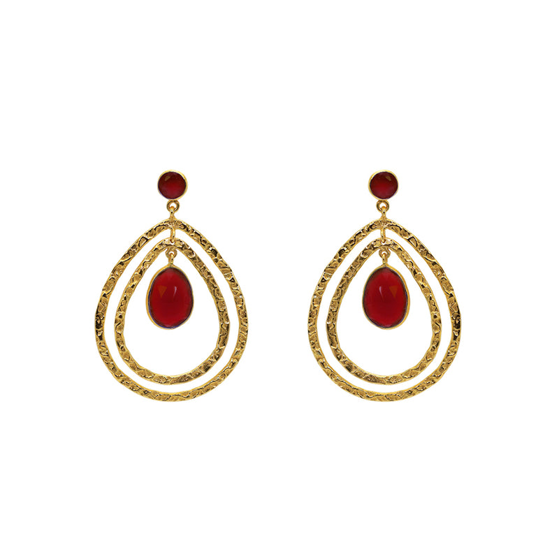 Aislinn semi precious 2 micron gold earrings