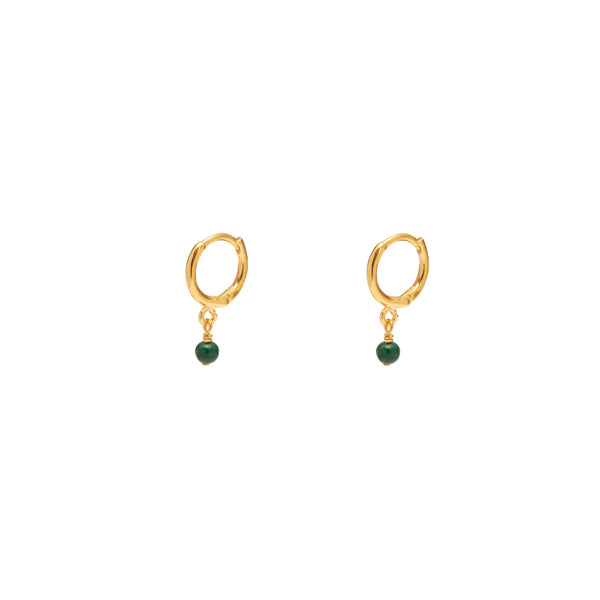 Akila semi precious malachite hoop earrings