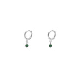 Akila semi precious malachite hoop earrings