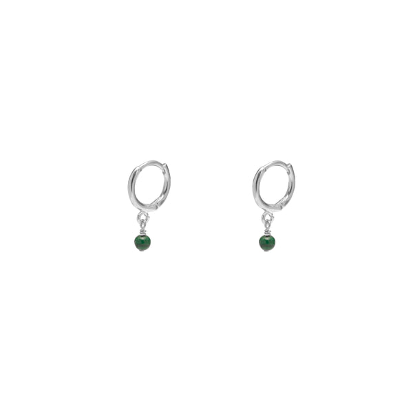 Akila semi precious malachite hoop earrings