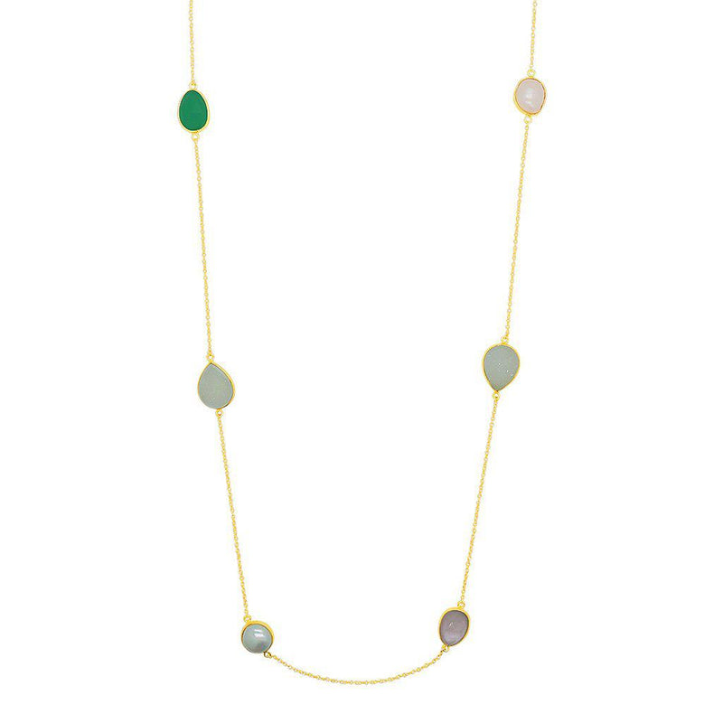 Alisha freshwater pearl and semi-precious stone necklace