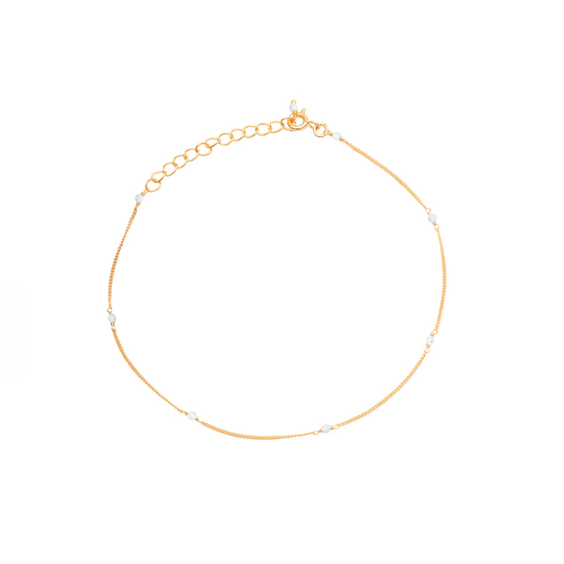 Amalia 2 micron gold semi precious anklet