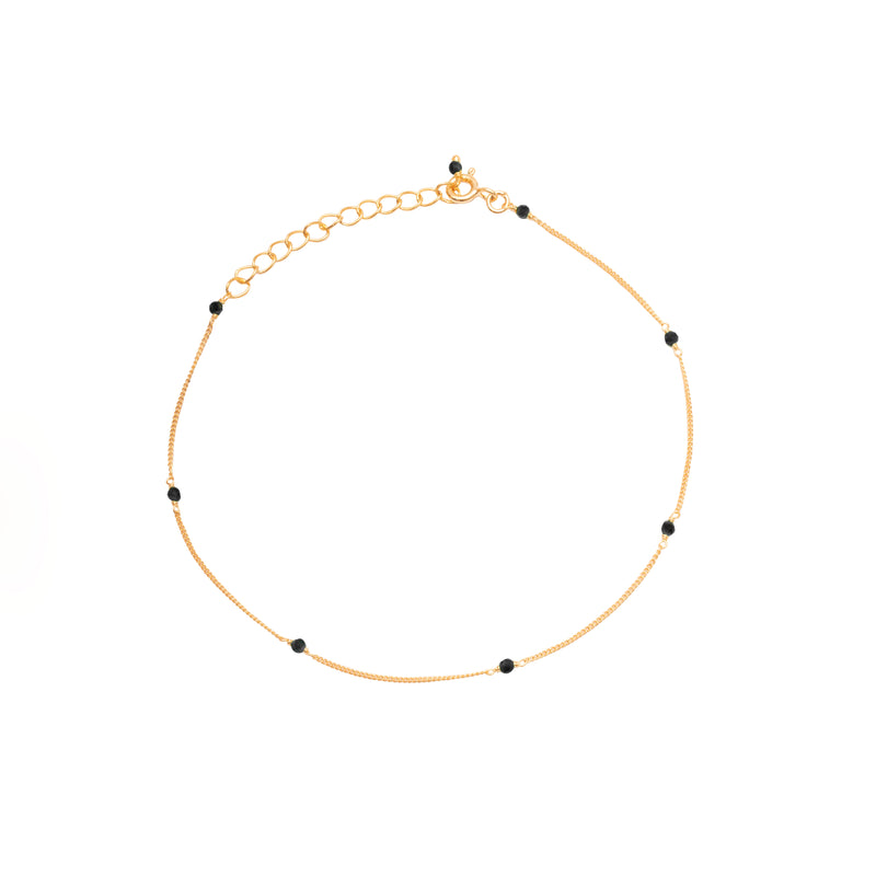 Amalia 2 micron gold semi precious anklet