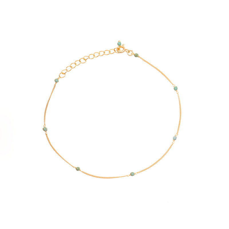 Amalia 2 micron gold semi precious anklet