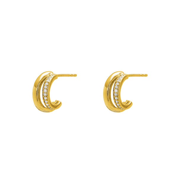 Amari double crystal hoop earrings