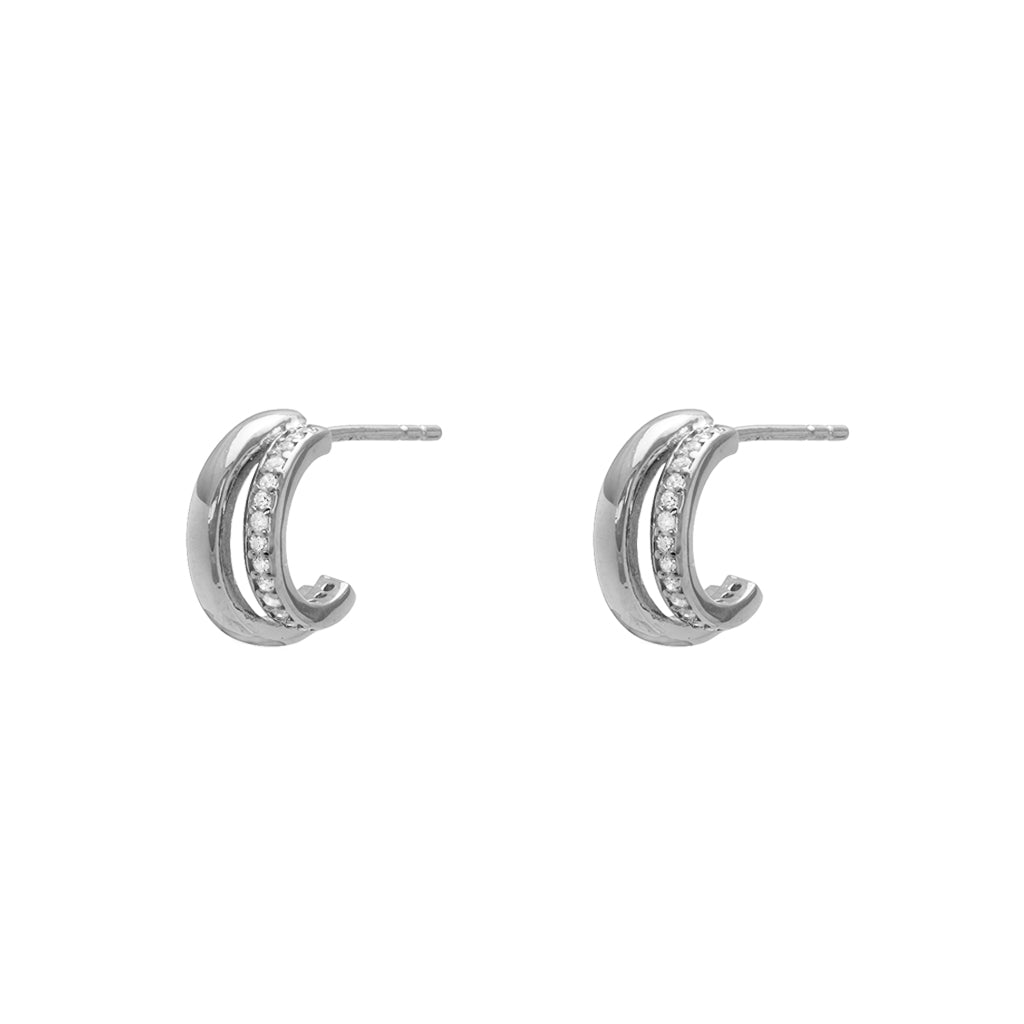 Amari double crystal hoop earrings | MEZI