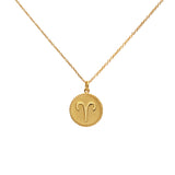 Aries star sign gold necklace