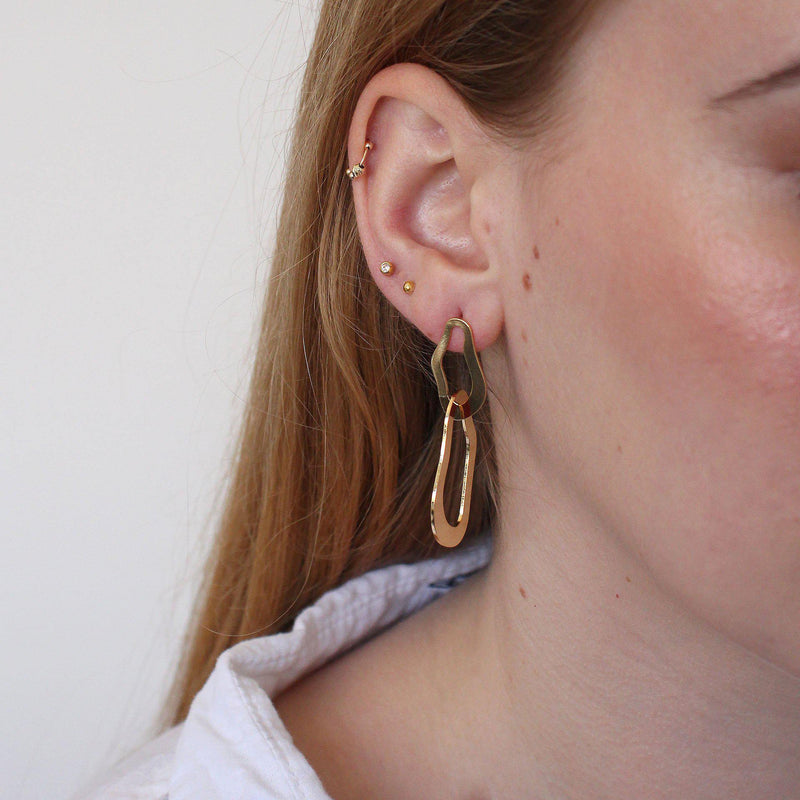 Asha 2 micron gold double loop earrings