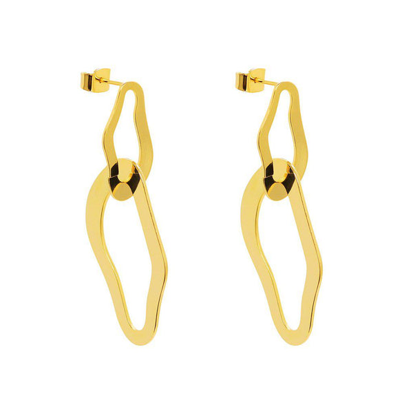 Asha 2 micron gold double loop earrings