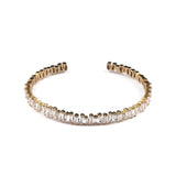 ATHENA GOLD CRYSTAL CUFF BRACELET-Bracelets-MEZI