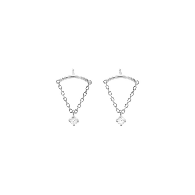 Zaria chain cz drop earrings