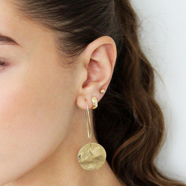 Liron disc large 2 micron gold earrings